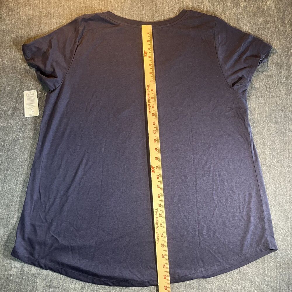 Torrid Girlfriend Signature Jersey V‑Neck Tee Women’s Size 2 2X 18‑20 Navy blue - Picture 3 of 8